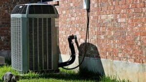 Hot sunny day outside ac unit